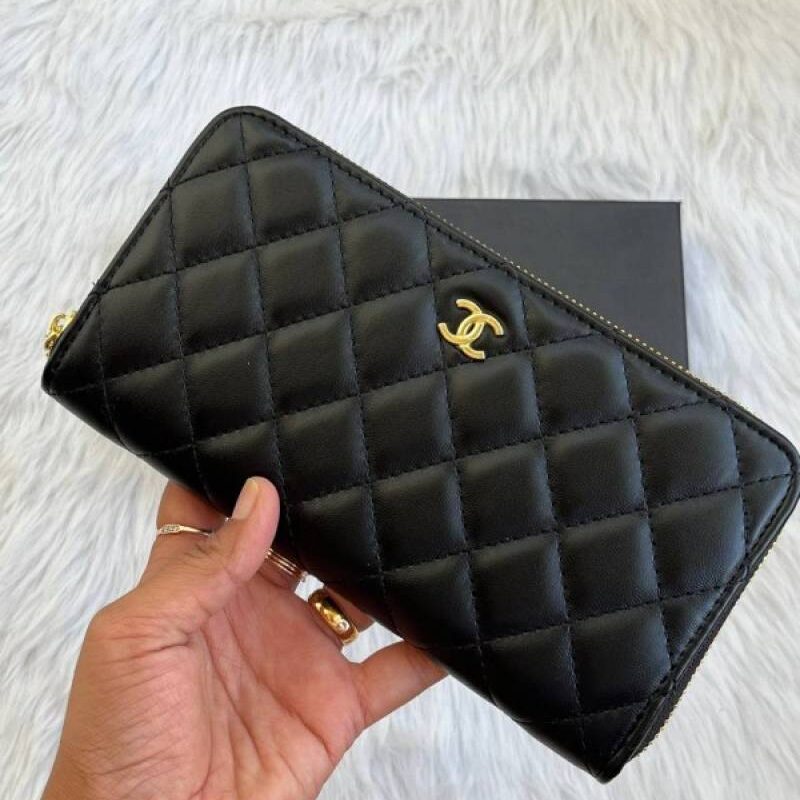 Chanel Zipper Long Wallet With Orignal Box Dust Bag
