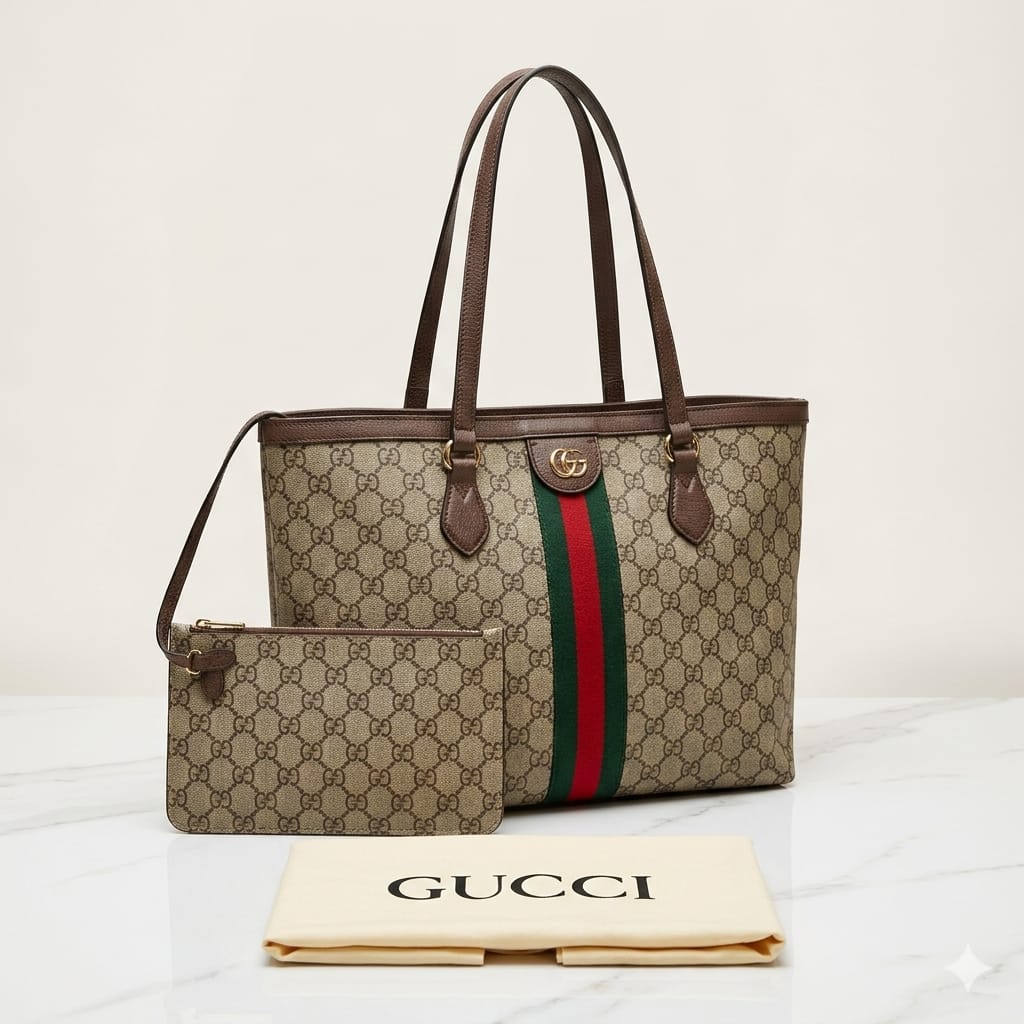 GUCC_I GG SUPREME (BROWN) + WALLET+DUSTBAG