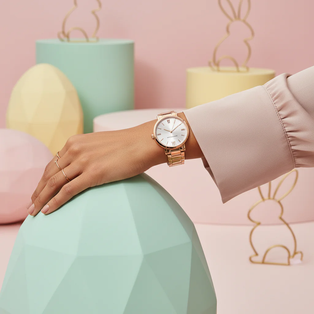 Empori_o Arman_i Women's Rose Gold-Tone Bracelet Watch - Image 3